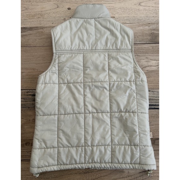Barbour Quilted Puffer Gillet Vest Beige Sz 4 Eur 34 Ranch Classic - Picture 2 of 8